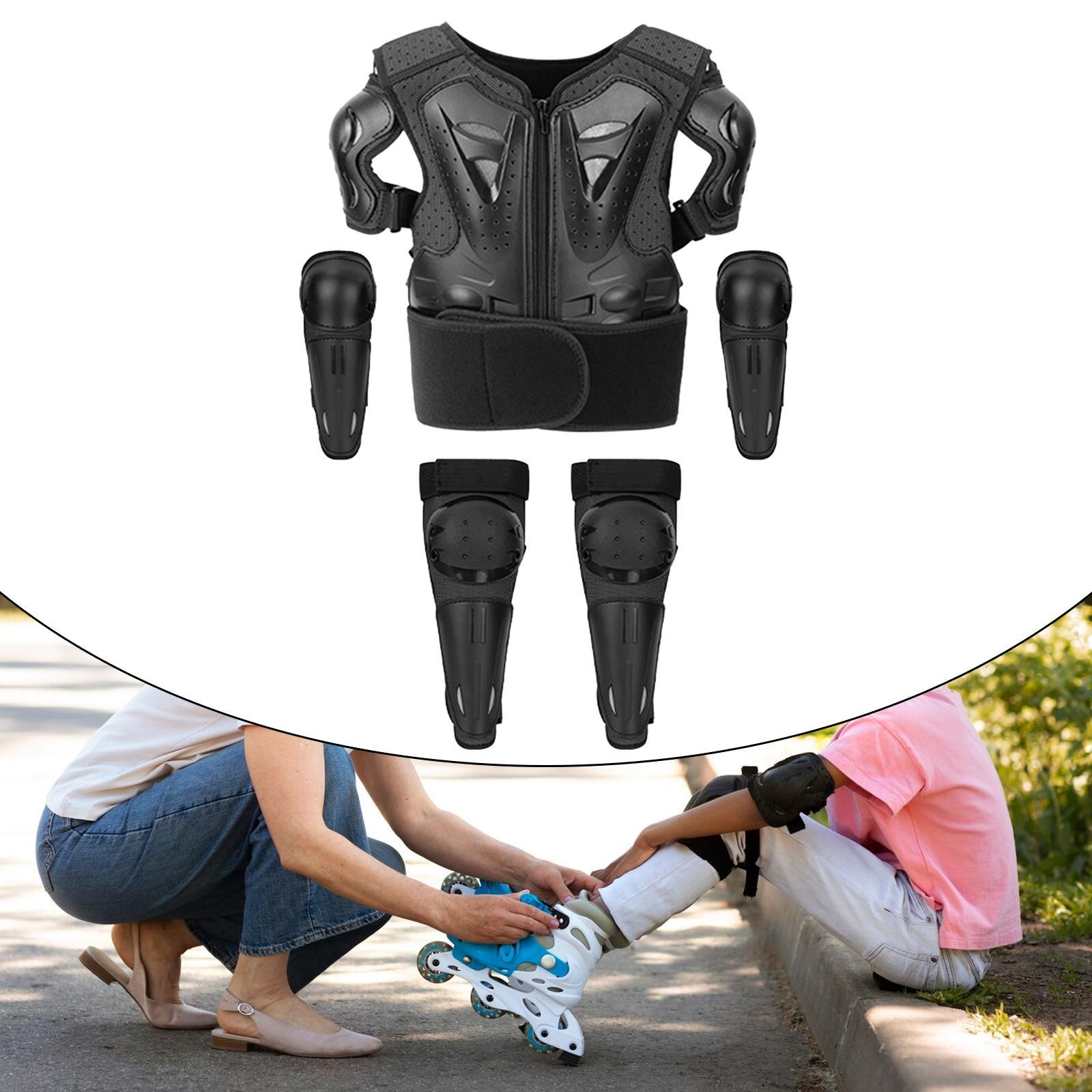 Mountain Biking Knee And Elbow Pads - Child Motocross Safety Gear Set with