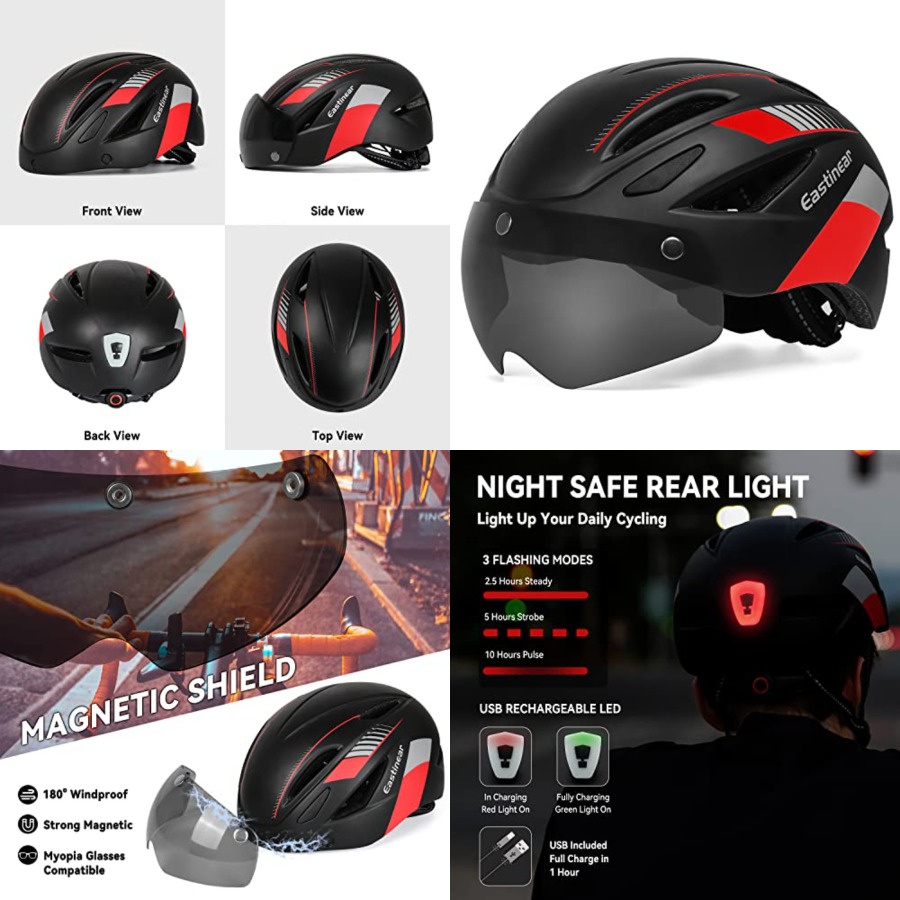 Mountain Biking Helmet Kids - Adults Bike Helmet Magnetic Goggle Cycling
