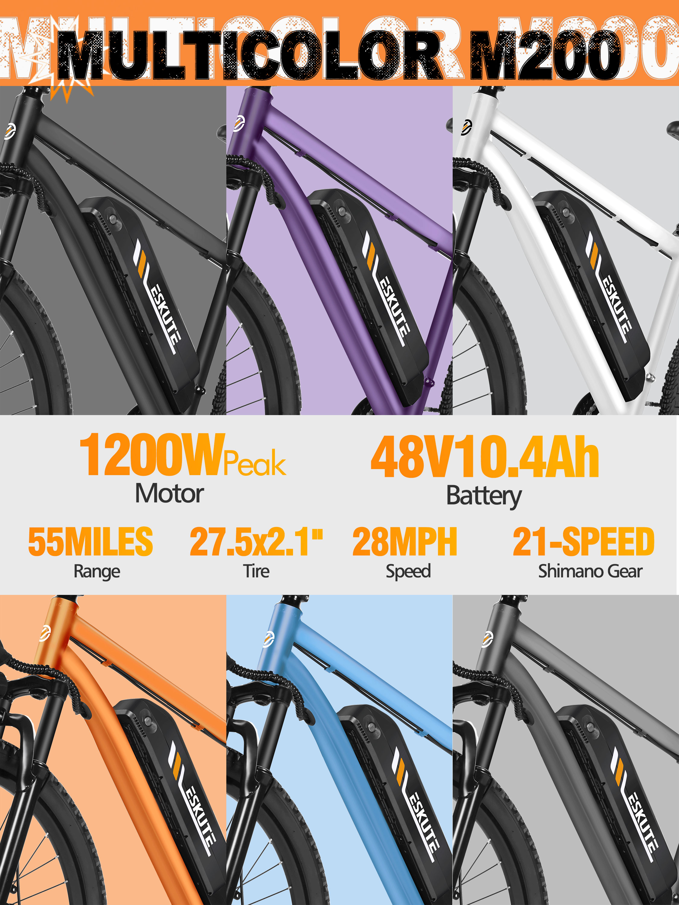 ESKUTE M200 Electric Bicycle   - Mountain Biking Gear ulasan dan harga